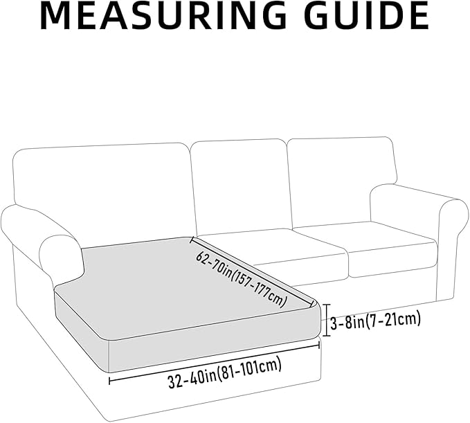 hyha Waterproof Couch Cushion Covers, Sectional Sofa Slipcovers Washable, L Shape Chaise Dog Couch Covers for Sectional Sofa, Universal Furniture Protector (1 Piece for Chaise XL, Wine Red)