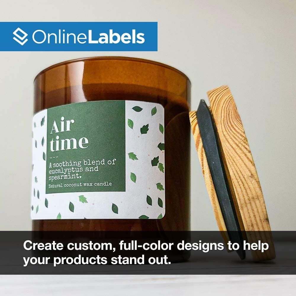 3 x 2 Rectangle Labels - Permanent, White Matte - Wax Melt, Soap, Address Labels - Pack of 250 Labels, 25 Sheets - Inkjet/Laser Printers - Online Labels