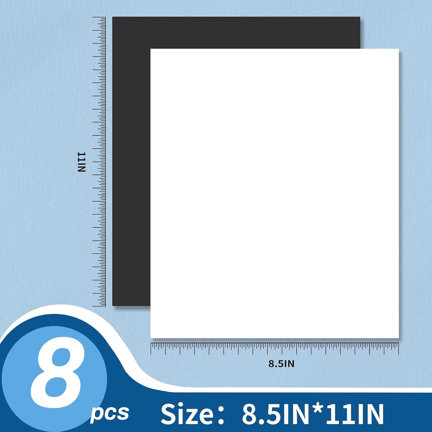 Magnetic Sheets with Adhesive Backing,8.5" x 11"(Pack of 8),30 mil Thick Cuttable Flexible Magnet Sheets for DIY Crafts,Photos and Stickers,Magnetic Paper Sheets with Strong Self Adhesive