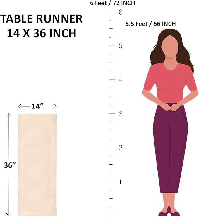 Solino Home Linen Table Runner 36 Inches - 100% Pure Linen Oil Green Table Runner 14 x 36 Inch Ideal for Dresser and Coffee Tables - Fall, Autumn, Thanksgiving - Fete