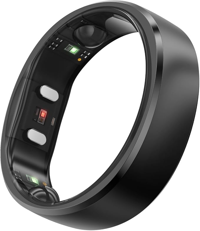 RingConn Gen 2, Worldâs First Smart Ring with Sleep Apnea Monitoring, No APP Subscription, 12-Day Battery Life, Stress/Heart Rate/Women's Health Tracker, Android & iOS Compatible (Black, Size 9)
