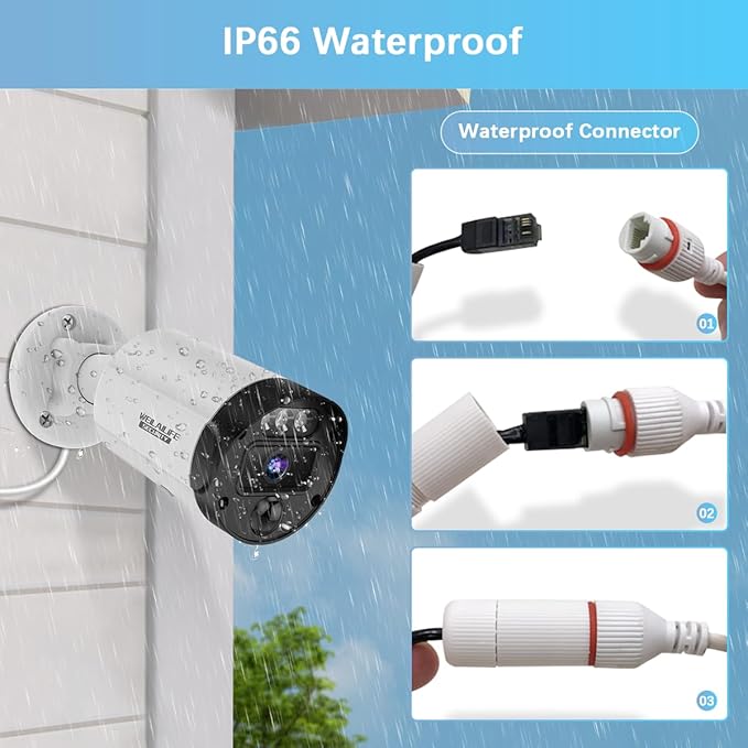 【2-Way Audio】 5MP Wired Security Camera System, Home Video Surveillance Systems,POE IP Cameras System,Surveillance DVR Kits