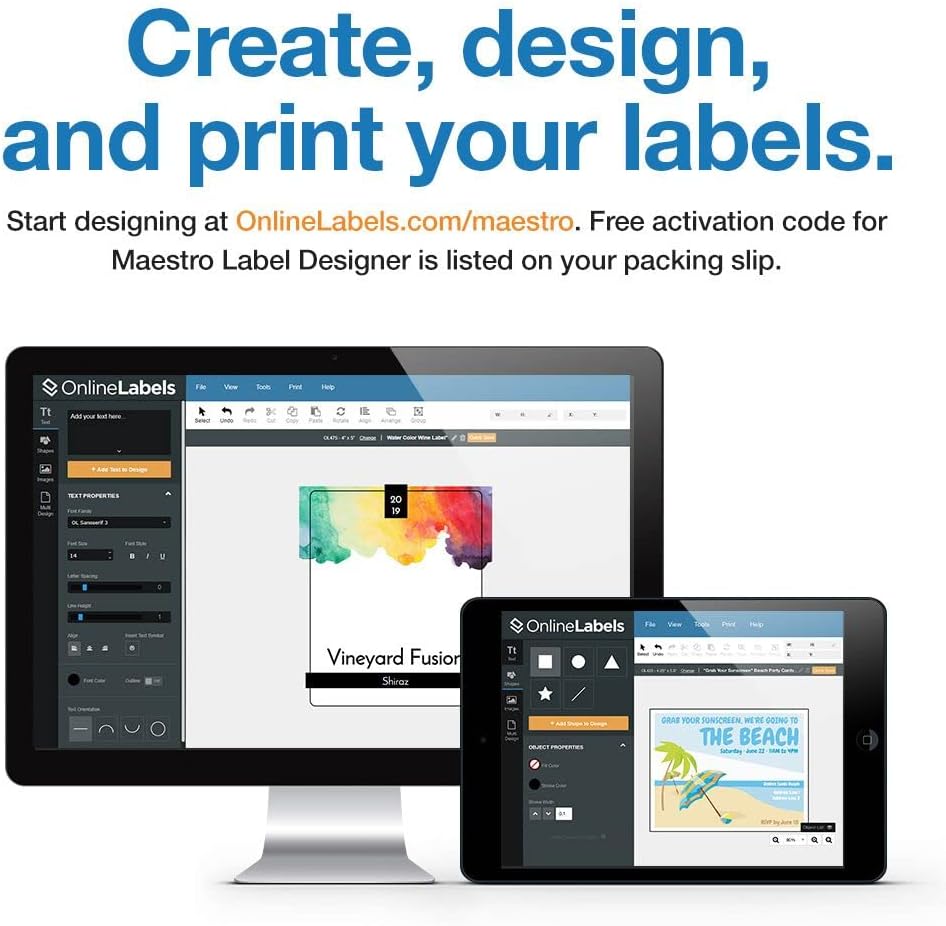 3 x 2 Rectangle Labels - Permanent, White Matte - Wax Melt, Soap, Address Labels - Pack of 250 Labels, 25 Sheets - Inkjet/Laser Printers - Online Labels