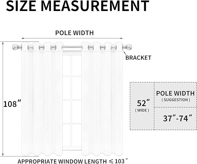 Easy-Going Blackout Curtains for Bedroom, Solid Thermal Insulated Grommet and Noise Reduction Window Drapes, Room Darkening Curtains for Living Room, 2 Panels(52x108 in, Greyish White)