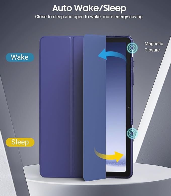 TiMOVO Case for Samsung Galaxy Tab A9+/A9 Plus 11" 2023, Slim Soft TPU Translucent Frosted Back Protective Cover for Galaxy Tab A9+ Tablet SM-X210/X216/X218, Auto Wake/Sleep, Marin Blue