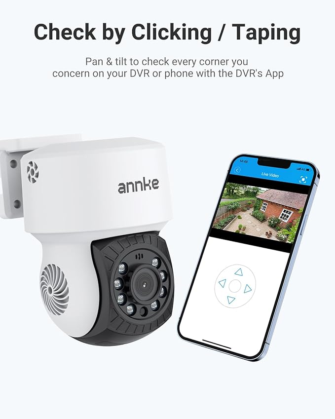 ANNKE 2Pack 1080P 2MP AHD CCTV Home Surveillance Dome Wired PT Camera with 350° pan and 90° tilt, 100ft IR Night Vision, IP65 Weatherproof Security Add–On Cam for Outdoor, Wide Compatibility - APT200