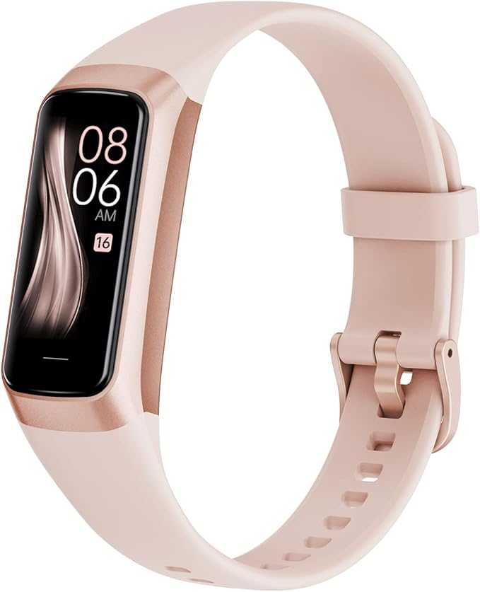 Fitness Tracker Activity Tracker Smart Watch 1.10''AMOLED Touch Color Screen,Smart Watch with 24/7 Blood Oxygen Heart Rate,Sleep Monitor,IP68 Waterproof,Step Counter Health for Women Men (Pink)