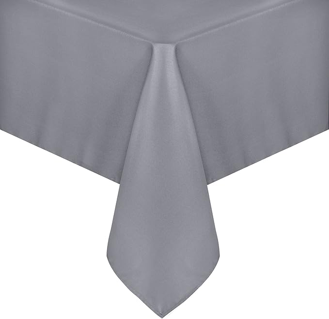 sancua Square Tablecloth - 54 x 54 Inch - Stain and Wrinkle Resistant Washable Polyester Table Cloth, Decorative Fabric Table Cover for Dining Tables, Buffet Parties and Camping, Light Grey
