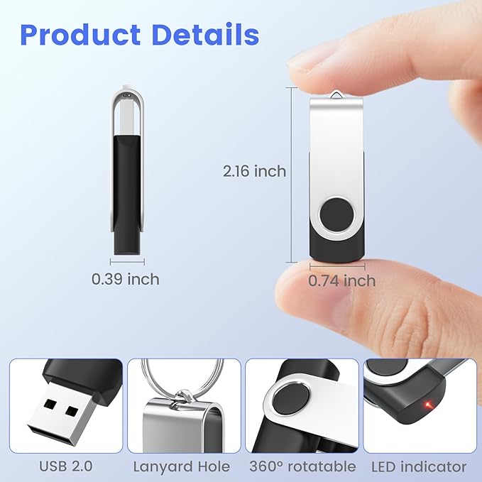 ABLAZE 1GB USB Flash Drive 100 Pack, USB 2.0 Thumb Drives Bulk Memory Sticks Pendrives 100PCS (Mixcolors)