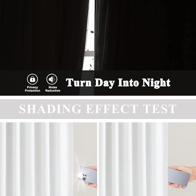 Vision Home White Pinch Pleated Full Blackout Curtains 60 inch Wide Thermal Insulated Window Panels 112 inch for Bedroom Living Room Darkening Pinch Pleat Drapes with Hooks Back Tab 60" Wx112 Lx1