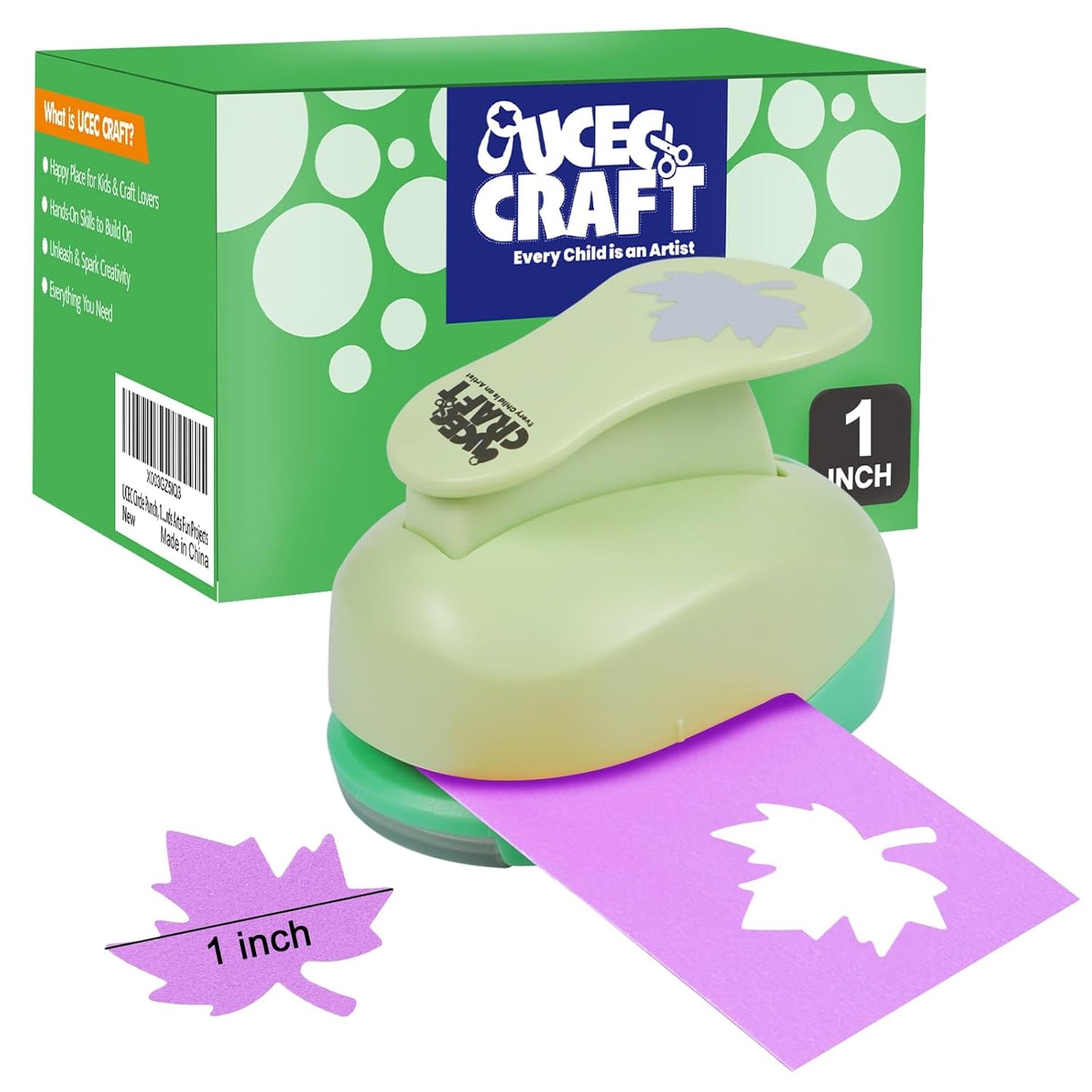 UCEC Maple Leaf Punch Cutter 1inch, Paper Punches, Craft Lever Punch Handmade, Leaves Shape for Paper Crafting, Scrapbooking, Cards Decoration, DIY Arts
