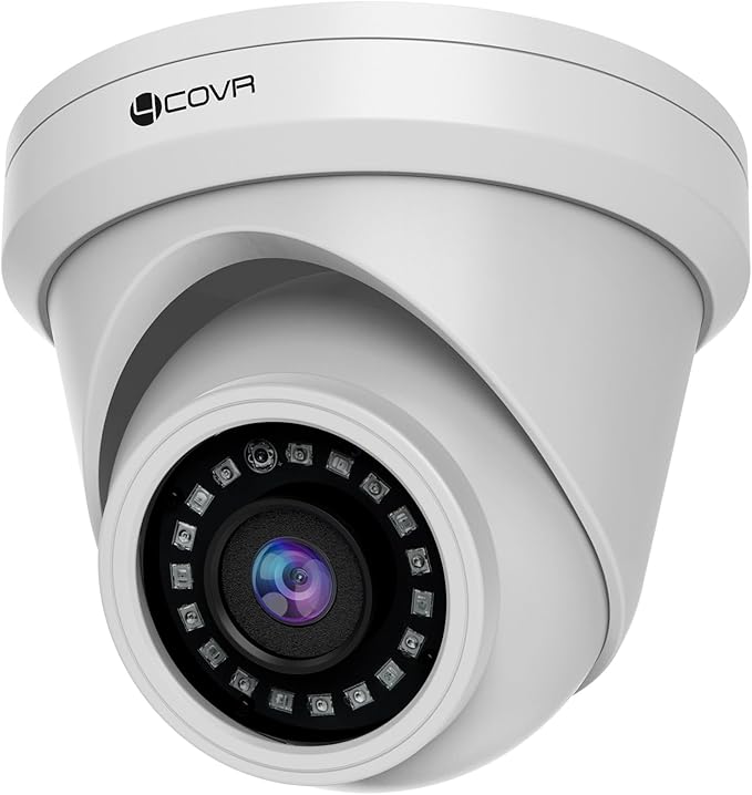 4COVR 4MP PoE Security IP Camera Outdoor IP67, Wired Surveillance Dome Camera with Smart AI Human/Vehicle Detection, 110° Wide View Angle 2.8mm Lens, 18Pcs IR LED 100ft Night Vision, LY97AX4MA