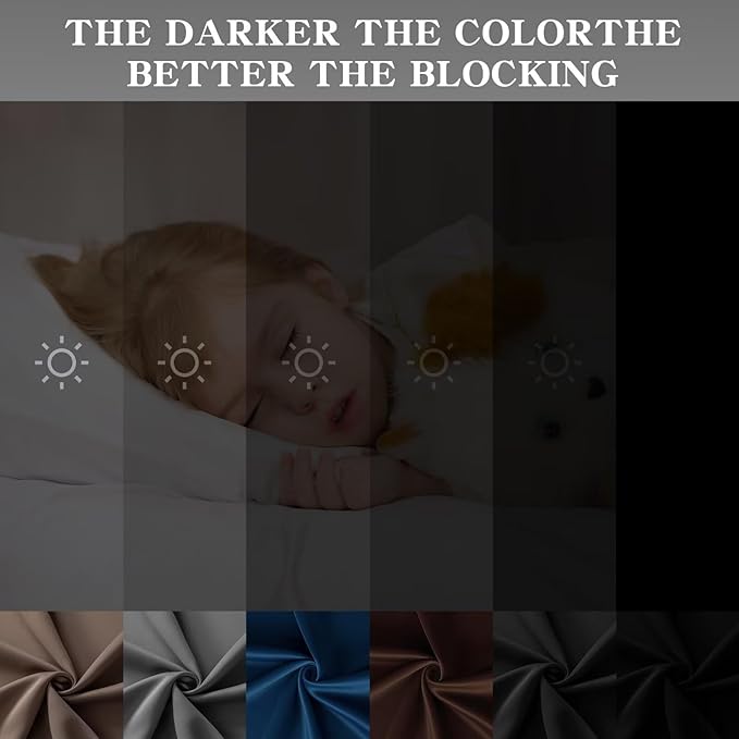 Blackout Curtains Custom Size for Bedroom 1 Panel, Thermal Insulated Blackout Curtains, Solid Grommet Privacy Room Darkening Drapes for Living Room Window (Customsize, Dark Grey)
