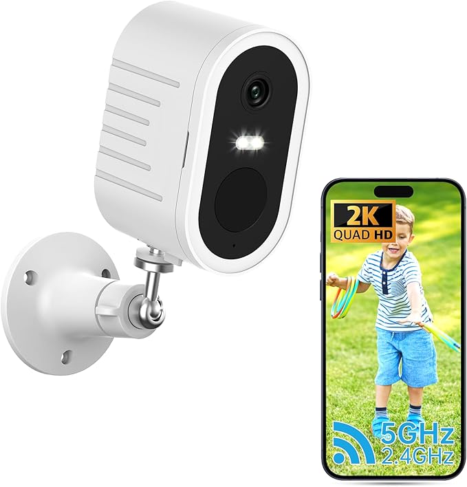 Security Cameras Wireless Outdoor,2K Color Night Vision AI Motion Detection Spotlight Siren Alarm,5G/2.4G WiFi Home Indoor Camera Two-Way Audio,Use Alone or with Recmoment HomeBase