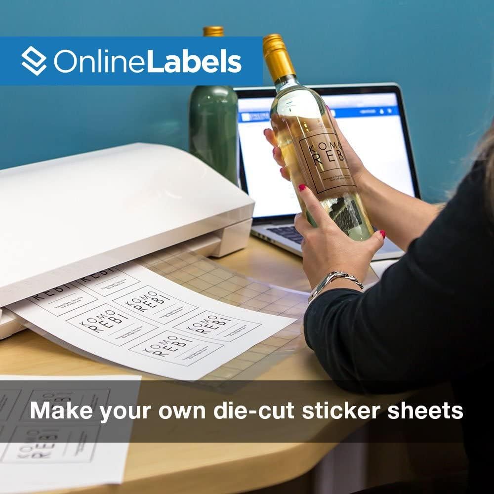 8.5 x 11 Crystal Clear Gloss Sticker Paper (Inkjet Printers Only) - 10 Sheets - Full Sheet Labels - OnlineLabels