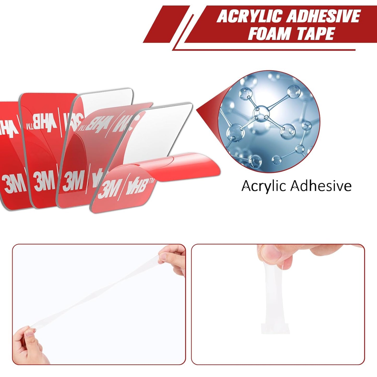 3M Double Sided Adhesive Dots Heavy Duty VHB 1" Diameter 0.02in Thick 40 PCS Clear 4905 Round Sticky Mounting Strong Adhesive Waterproof Foam Tape for Home Office Car Deco