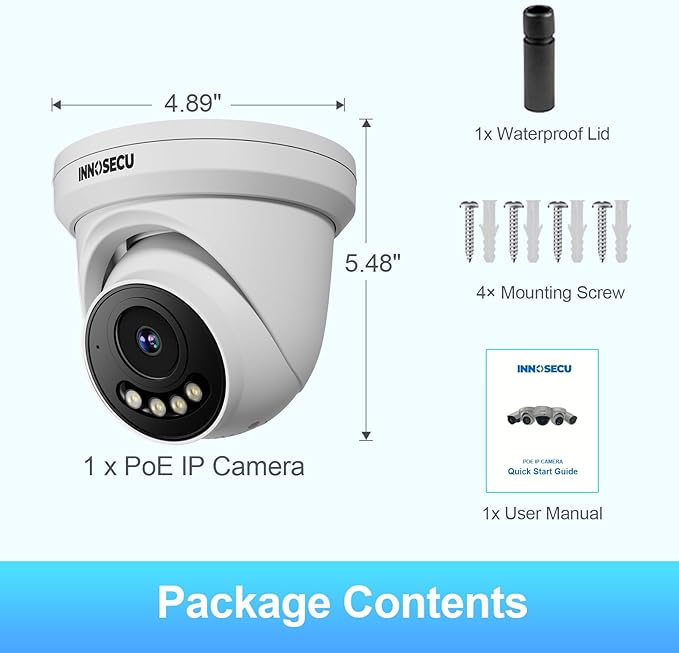 UltraHD 12MP AI PoE Camera @30fps, IP Security Camera Outdoor Waterproof IP67, Smart Dual Light Color Night Vision, 4mm Lens, Two Way Audio, Face Detection, Human/Vehicle Detection,IND12HD99A