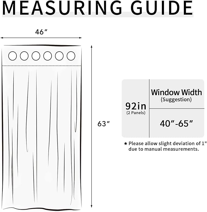 Easy-Going Blackout Curtains for Bedroom, Solid Thermal Insulated Grommet and Noise Reduction Window Drapes, Room Darkening Curtains for Living Room, 2 Panels(46x63 in, Greyish White)