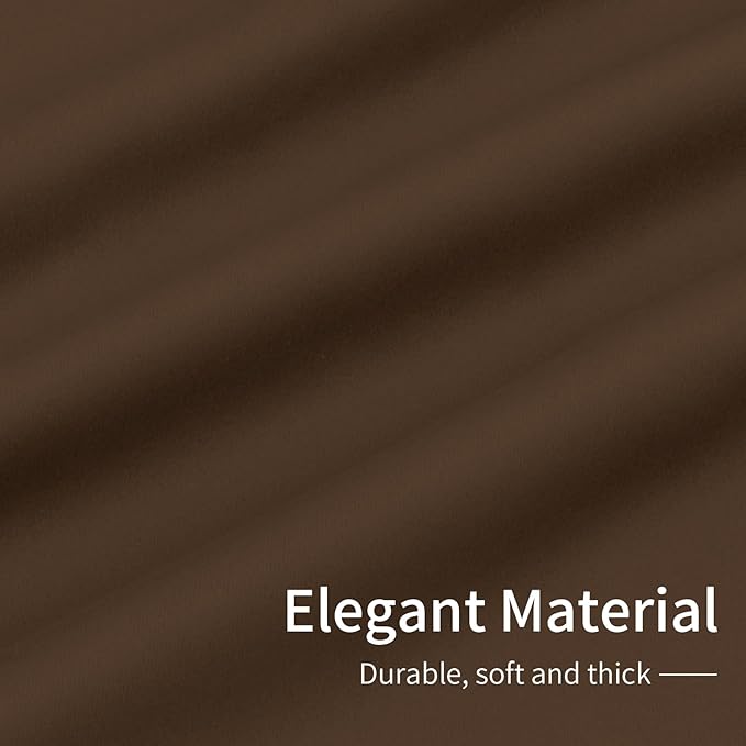 Easy-Going Blackout Curtains for Bedroom, Solid Thermal Insulated Grommet and Noise Reduction Window Drapes, Room Darkening Curtains for Living Room, 2 Panels (42x84 in, Brown)