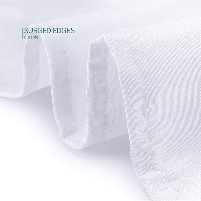 Surmente 132 inch Round tablecloths -10 Pack White Round Table Cloths, Polyester Fabric Table Covers for Weddings, Banquets, or Restaurants