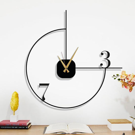 Minimalist Large Wall Clock 24-Inch – Black Metal, Silent Non-Ticking Quartz, Sleek Contemporary Design for Living Room, Entryway, Office
