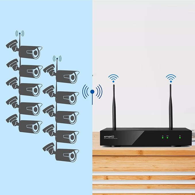 xmartO 10CH 8 Pcs Home Security Camera Kit, 2 * 2K HD Dome Camera and 6 * 2K 3MP Super HD WiFi Home Security Camera, 2-Way Audio, Night Vision, 24/7 Surveillance Camera, No Monthly Fee