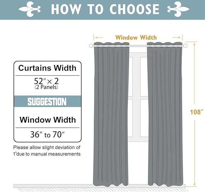 ChrisDowa Blackout Curtains 108 Inches Long 2 Panels Set for Living Room, Grommet Thermal Insulated Room Darkening Curtains for Bedroom (Brown, 52 x 108 Inch)