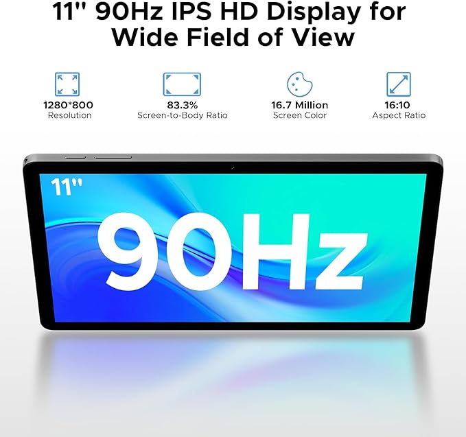 DOOGEE Tab A9 Pro+ Android 15 Tablet,11 inch Tablet with 90Hz Display,30GB+128GB/2TB TF Octa-Core Gaming Tablets,8580mAh,Netflix 1080P,Bluetooth 5.0+5G WiFi Tablets,13MP+5MP,Face ID/OTG Grey