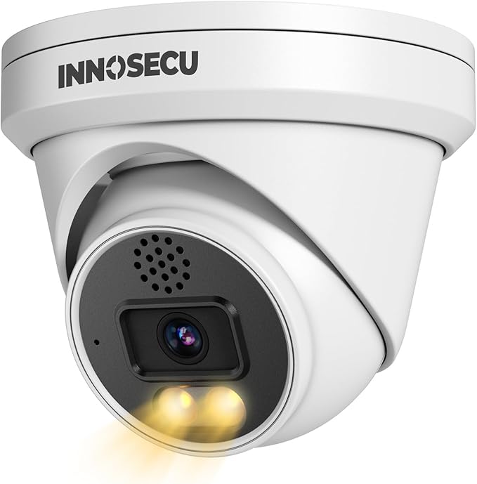 4MP IP PoE Camera, Turret Security Camera Outdoor, Waterproof IP67, Built-in Two-Way Audio, Smart Dual Light Color Night Vision, 2.8mm lens 110° Wide Angle, Human/Viehcle Detection, IND4FD97K