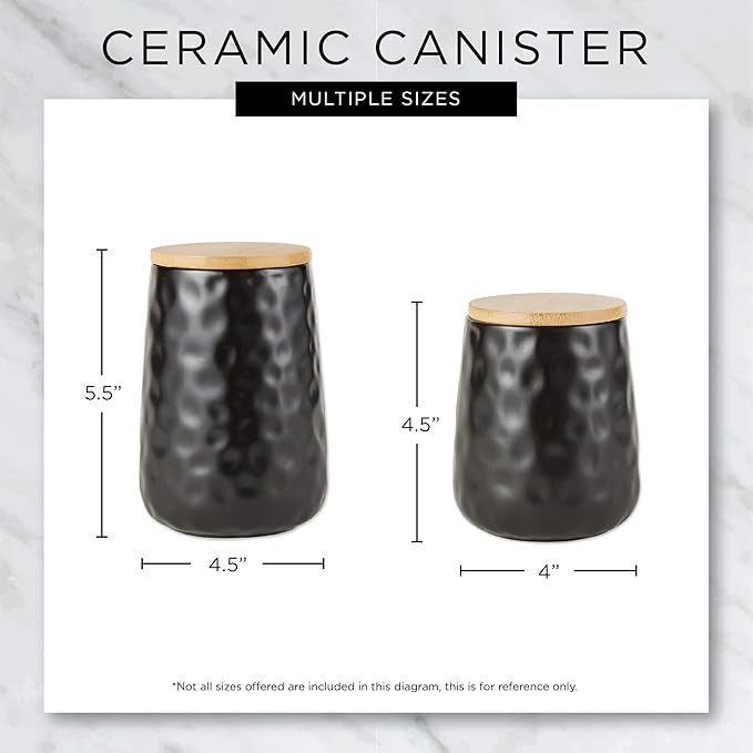 DII Kitchen Accessories Collection, Textured Matte Ceramic Canister Set, Cinnamon, Dimple, 2 Piece