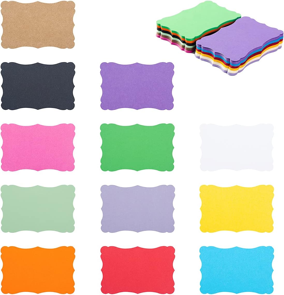 120 Pieces Small Mini Vintage Assorted Colors Blank Note Cards Gift Word Card for Business Cards (12 Colors, 3.66x 2.36 inches)