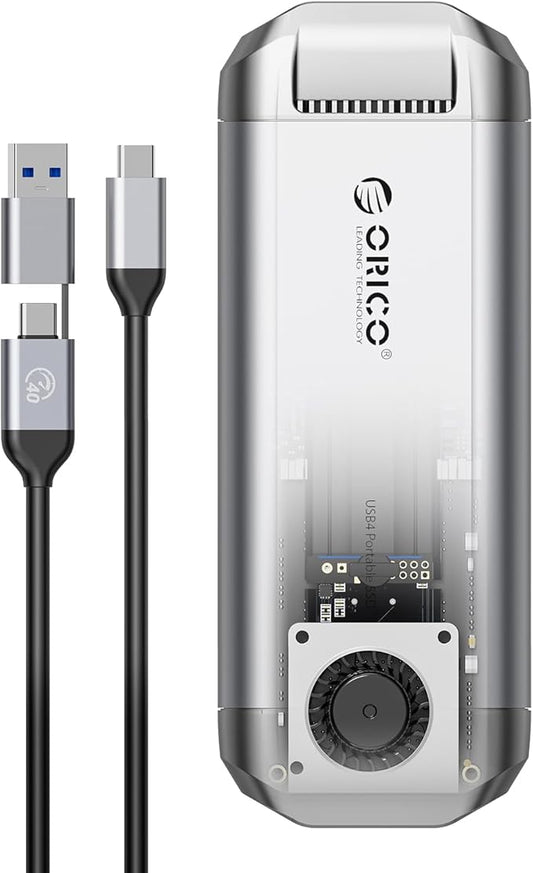 ORICO R40 2TB External Solid State Drive - 3700MB/s Ultra-Fast Speed, 40Gbps via Thunderbolt 4/3/USB4.0, Portable SSD Plug and Play, Compatible with USB-C Phones, Tablets, PC & Mac