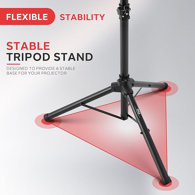 Pyle Universal Laptop Projector Tripod Stand - Adjustable Computer, DJ Equipment Holder Mount with 14'' x 11'' Plate, Height Adjustable 22 to 35 Inches - Portable for Stage, Studio,Home,and Office Use