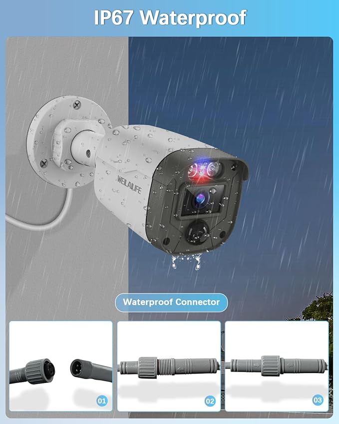 【90ft Super Night Vision】 3K Outdoor Wired Security Camera System, Home Video Surveillance Systems, CCTV Cameras with DVR Recorder