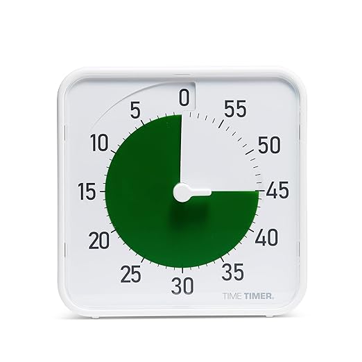 Time Timer Original 8" Visual Countdown Timer â Medium 60-Minute Silent Classroom Visual Timer for SEL, Emotional Regulation, Focus, Calm Transitions, ADHD, Autism â (Green & White)