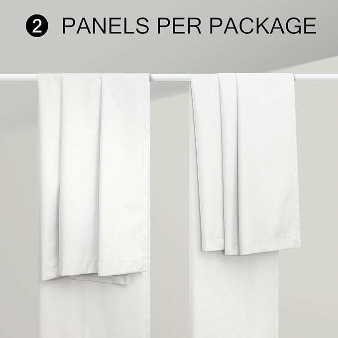 Luxury White Linen Curtains Blackout Country Rustic Farmhouse Style Drapes for Living Room Bedroom 2 Panel Burg Thick Linen Lightweight Curtains Light Blocking Thermal Dining Room 86 Inches Long