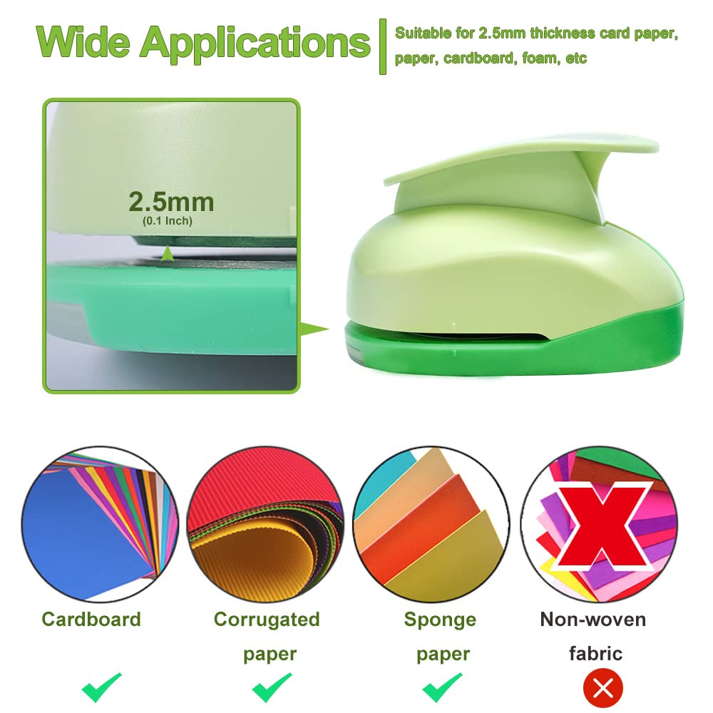UCEC 2.75 Inch Hexagon Paper Punch for Scrapbooking and Card Making – Heavy Duty Craft Punch for 80 lb Cardstock – Large Geometric Punch with Ergonomic Handle and Safety Lock