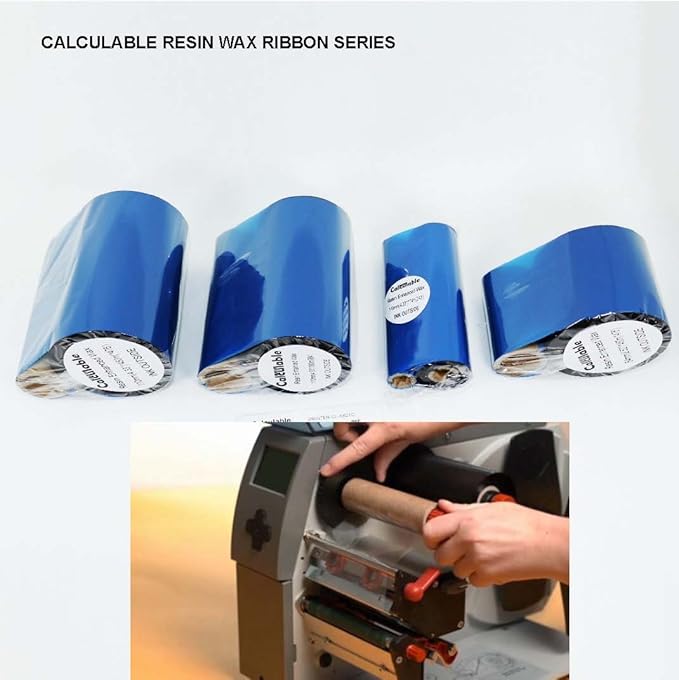 4 Rolls 4.33" x 984' Thermal Transfer Ribbon - Premium Resin-Enhanced Wax Printer Ribbon 1inch core Ink Out for Zebra ZT410,ZT420,ZM400,Sato,Datamax,Citizen,Tsc,Tec, Printer
