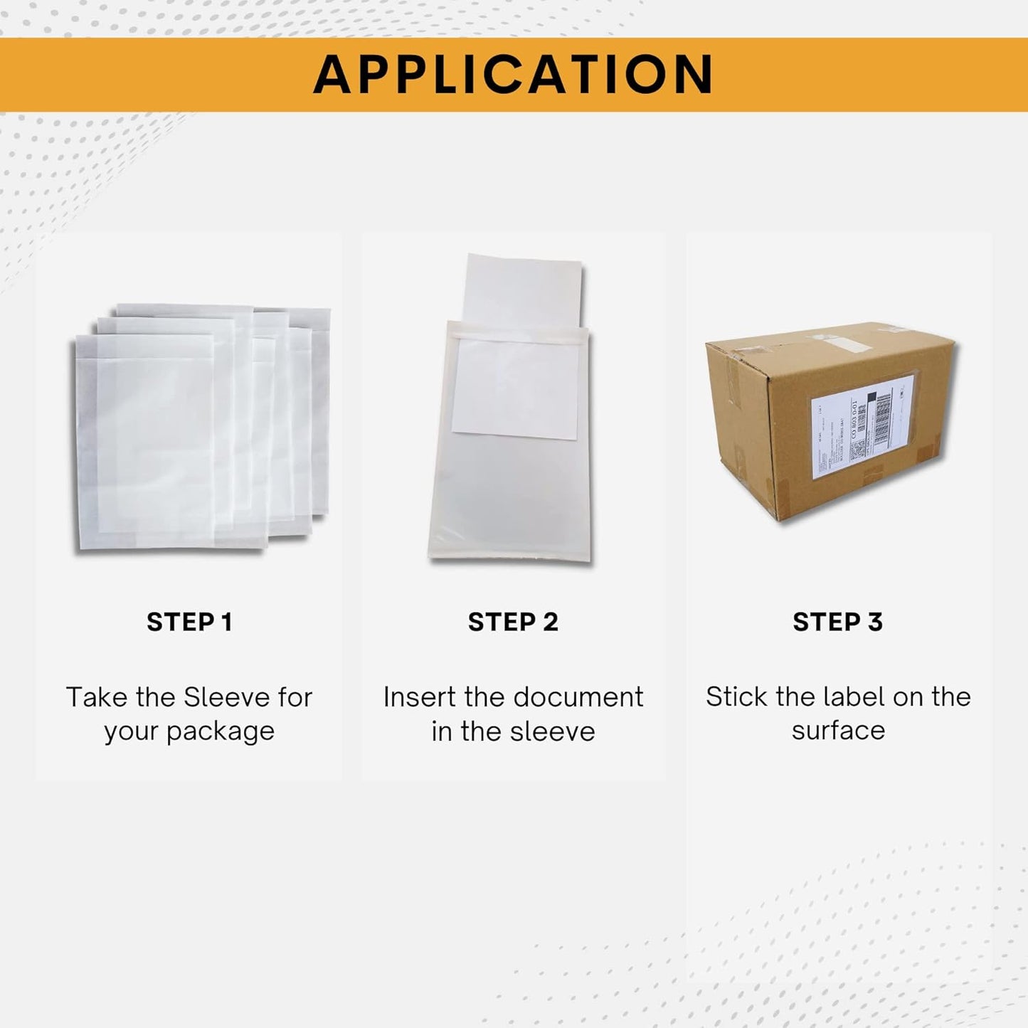 200 Pack 6"x10" Shipping Label Sleeves – Clear Self-Adhesive Packing Slip Pouches, Waterproof Packing List Envelopes – Ideal for Shipping Documents, Mailing Labels, Invoices & Packing Slips