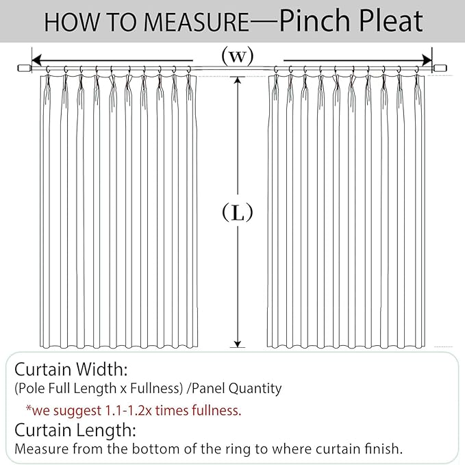 Macochico Pinch Pleated Blackout Curtains 102 Inches Long 100% Light Blocking Gray Linen Drapes for Bedroom Living Room Farmhouse Shabby Chic Burlap Curtains with Tieback 72”Wx102”L 1 Panel