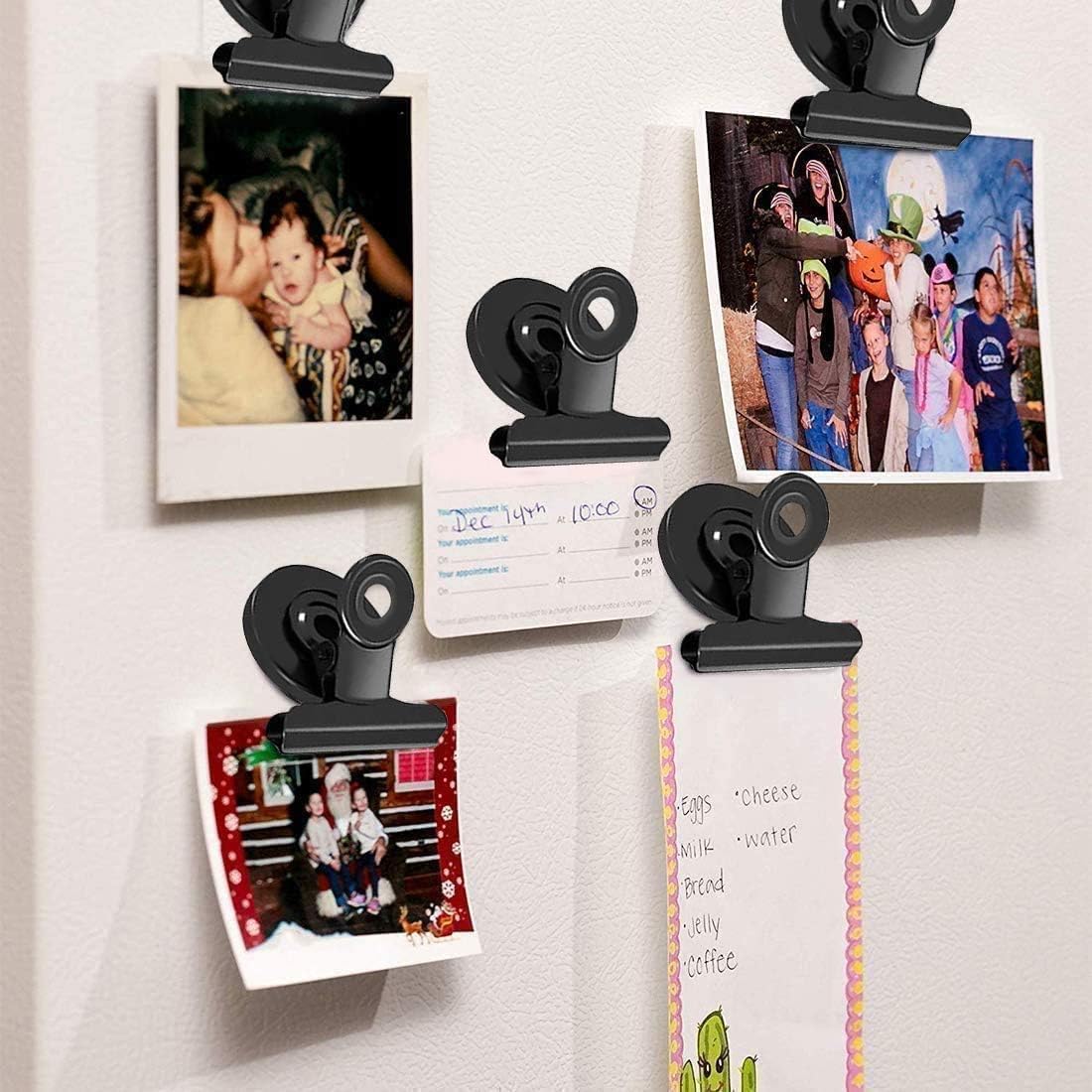 VNDUEEY 90 Pack Black Magnetic Clips Fridge Magnets Refrigerator Magnet, Whiteboard Magnets Magnet Clips for Locker, Clip Magnets for Home, School, Office, Teaching