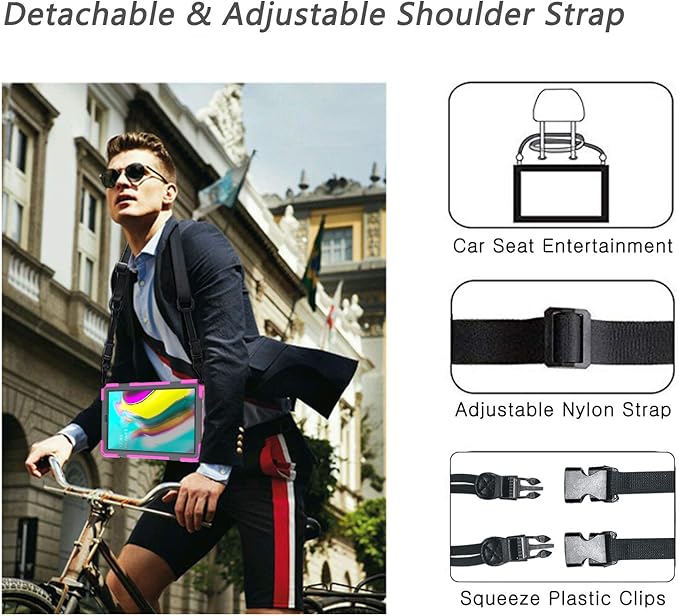 BRAECN for Samsung Galaxy Tab S5e Case 10.5 inch 2019, Heavy Duty Shockproof Case with 360 Rotating Kickstand/Hand Strap&Shoulder Strap for Galaxy Tab S5e 10.5‘’ Tablet SM-T720/SM-T725