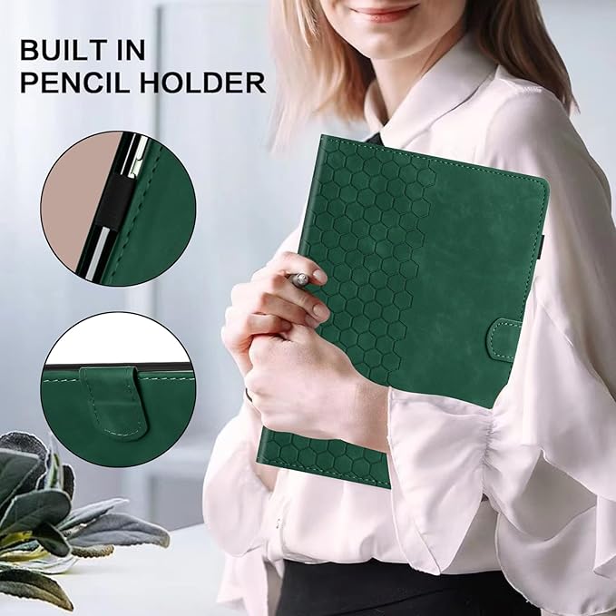 Case for Samsung Galaxy Tab A9 Plus/A9+ 5G 11 Inch 2023 Model (SM-X210/X216/X218), Multi-Angle Viewing Smart Stand with Pocket Auto Wake/Sleep PU Leather Tablet Cases Flip Folio Cover Green