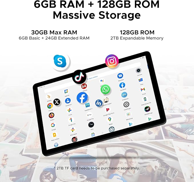 DOOGEE Tab A9 Pro+ Android 15 Tablet,11 inch Tablet with 90Hz Display,30GB+128GB/2TB TF Octa-Core Gaming Tablets,8580mAh,1080P,Bluetooth 5.0+5G WiFi Tablets,13MP+5MP,Face ID/OTG Black