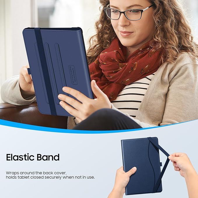 Fintie Case for Samsung Galaxy Tab A9 Plus/A9+ 5G 11 Inch 2023 Model (SM-X210/X216/X218), Multi-Angle Viewing Smart Stand Back Cover with Pocket Auto Wake/Sleep, Navy
