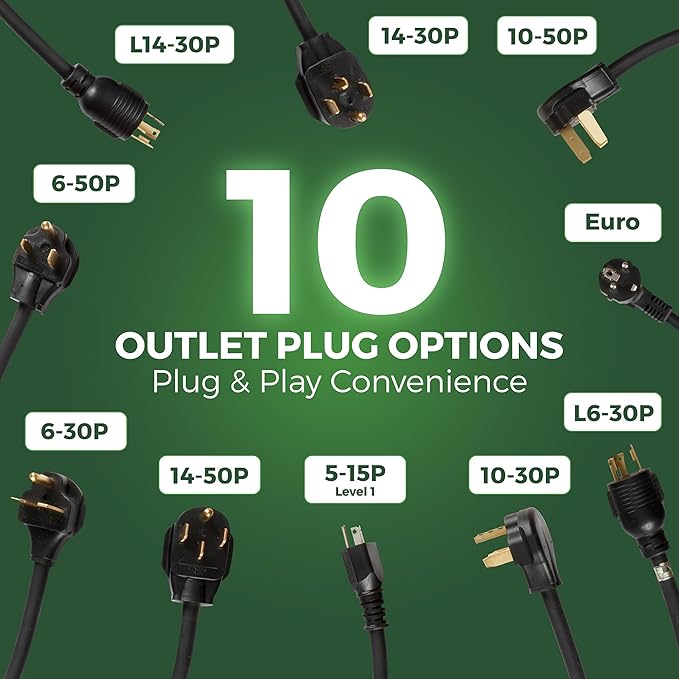 PRIMECOM Level 2 Electric Vehicle (EV) Charger (220V / 240Volt, 16Amp) Portable EVSE Smart Electric Car Charger, 30', 40', and 50 Feet Lengths (NEMA 14-50P, 50 Feet)