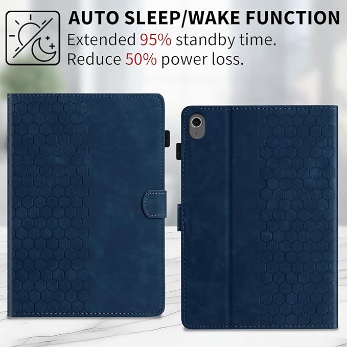 Case for Samsung Galaxy Tab S10 Lite/S10 Fe/S9 Fe 10.9" /S9 11" Tab Cases Multi-Angle Viewing Smart Stand with Pocket Auto Wake/Sleep PU Leather Tablet Flip Folio Cover Blue