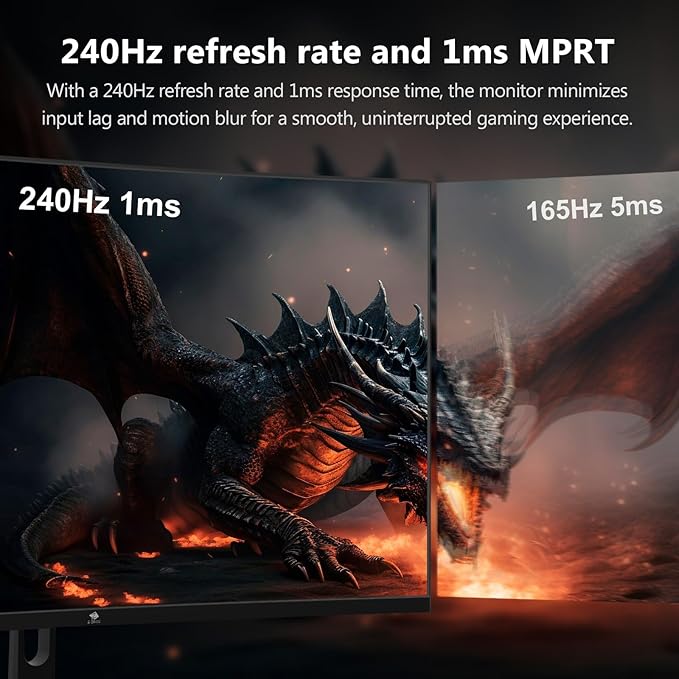 Z-Edge 32 inch Curved Gaming Monitor, FHD 1080P 240Hz Curved Monitor,1500R Computer Monitor, MPRT 1ms Monitor, UG32P 1X DP 1.4 Ports and 2X HDMI 2.0 Ports