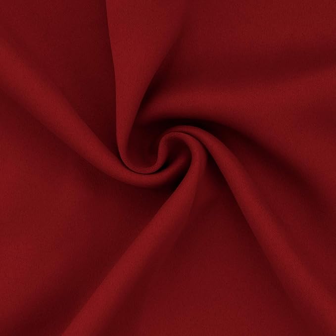 Easy-Going Blackout Curtains for Bedroom, Solid Thermal Insulated Grommet and Noise Reduction Window Drapes, Room Darkening Curtains for Living Room, 2 Panels (52x63 in,Christmas Red)
