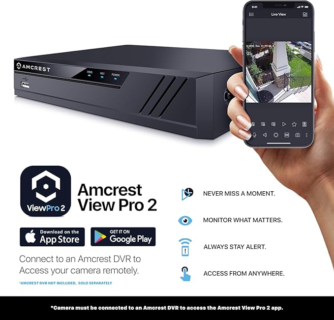 Amcrest Analog 4K Outdoor Security Camera, Turret 8MP @15fps CCTV-Coax-BNC, 65ft Night Vision, 125° Angle, Built-in Mic, White (AMC4KDM28-W-V3), (Not an IP Camera) DVR Required, Not Included